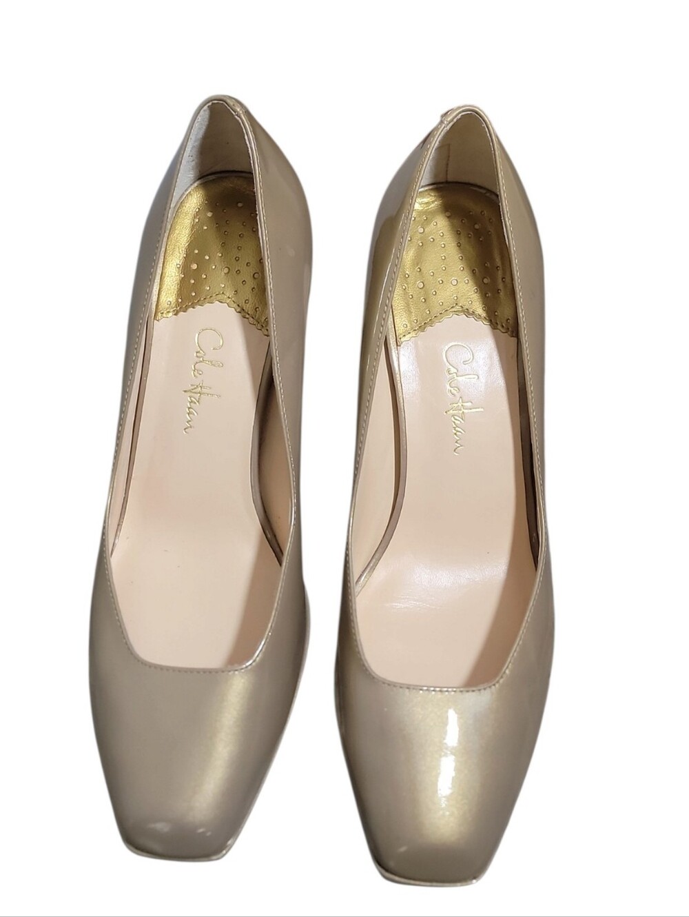 Cole Haan Nike Air tan patent leather square toe heel pump wonen's size 8B